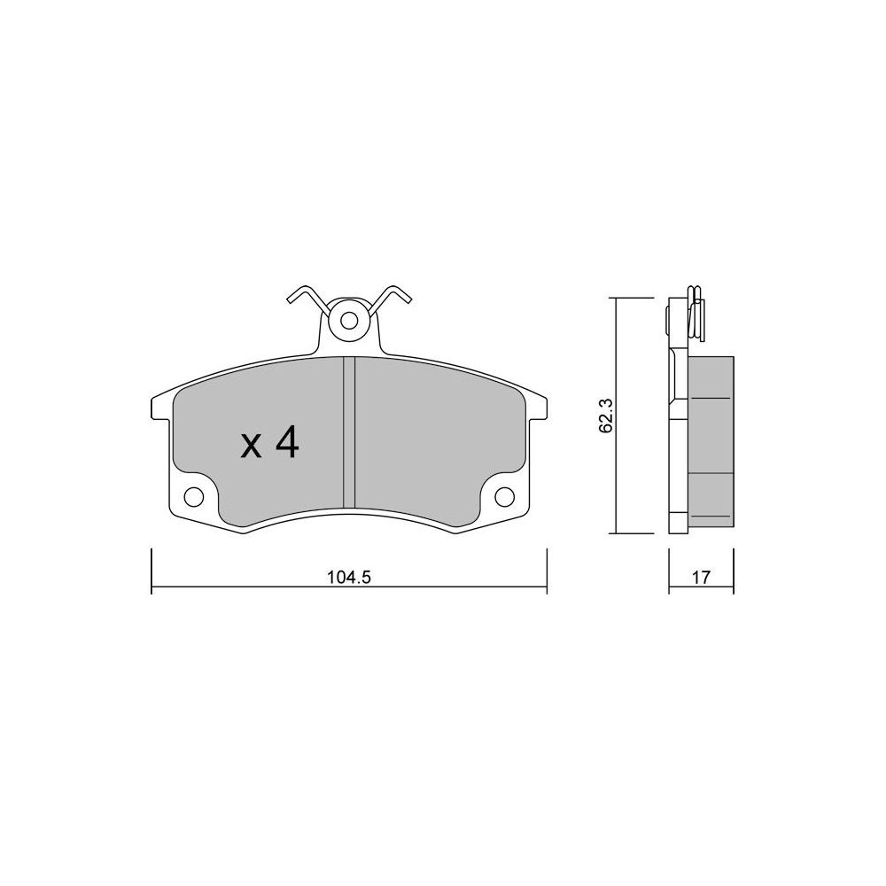 GT2i Race Rear brake pads for LADA Samara 1.1, 1.3, 1.5 1985-95 - Brake calipers Girling - GT-PR0640T - 3666618559728