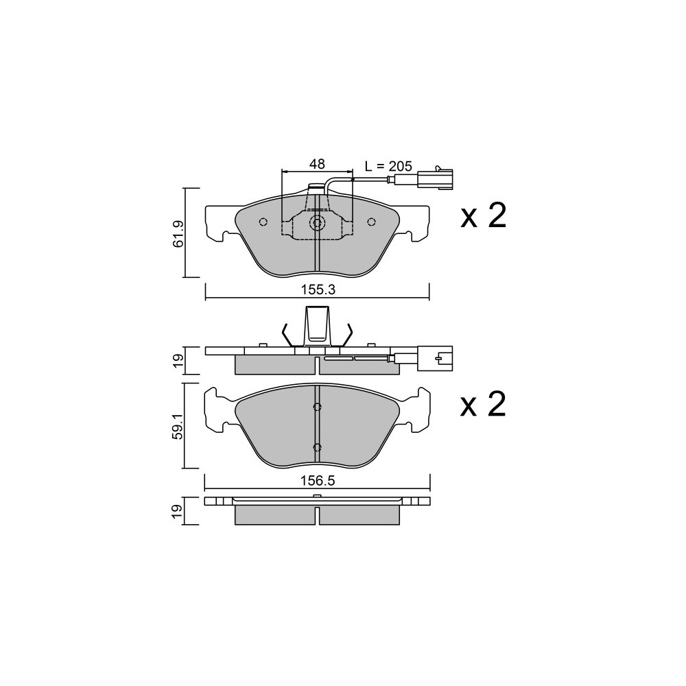 Bremsbeläge GT2i Race Avant für ALFA ROMEO 145 / 146 1.8i 16V TS, 2.0i 16V TS Gr N - Bremssättel Ate - GT-PR0850T - 3666618561127