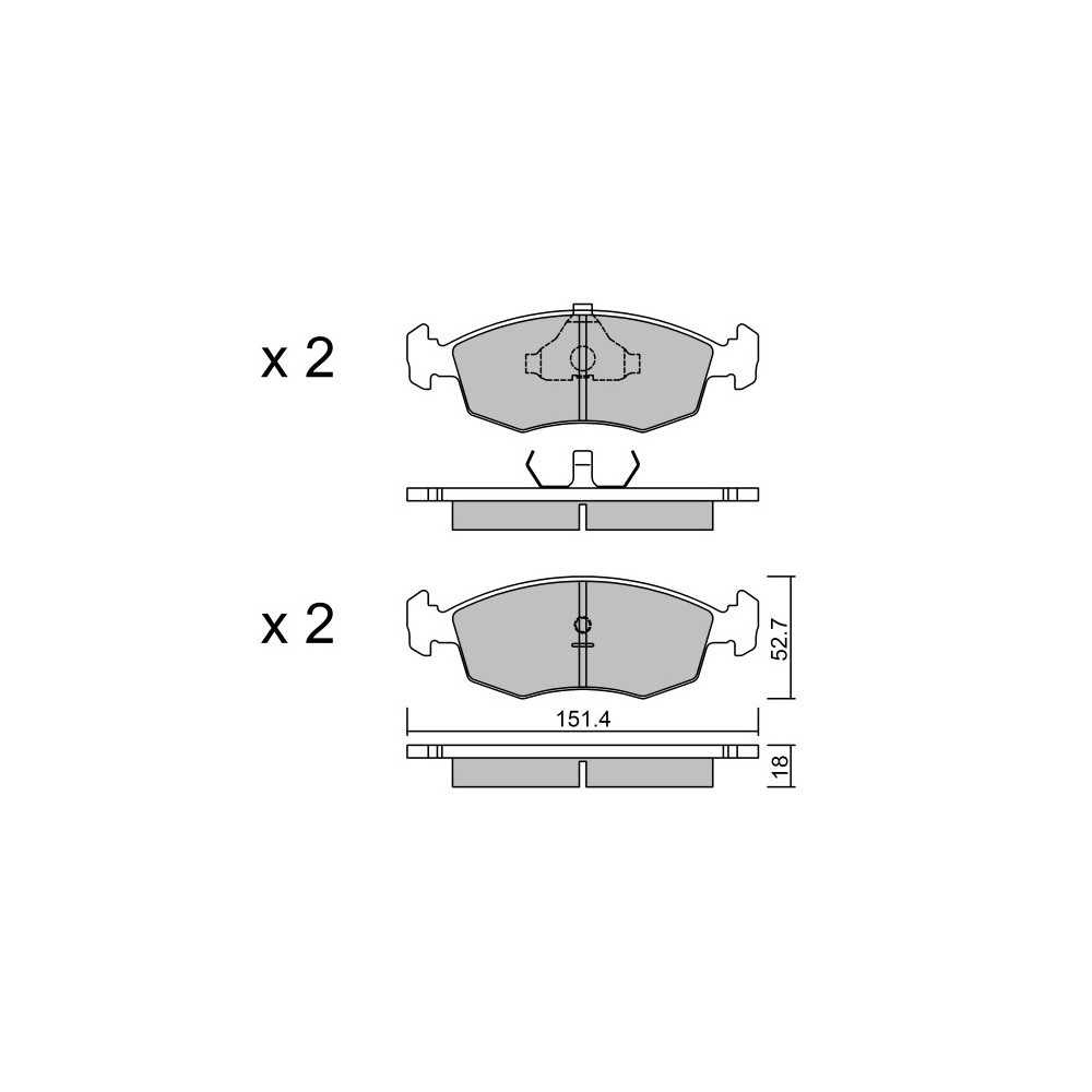 GT2i Race Front brake pads for FORD Escort 2.0i 16V RS2000 Gr N - Brake calipers Ate - GT-PR0962T - 3666618560908