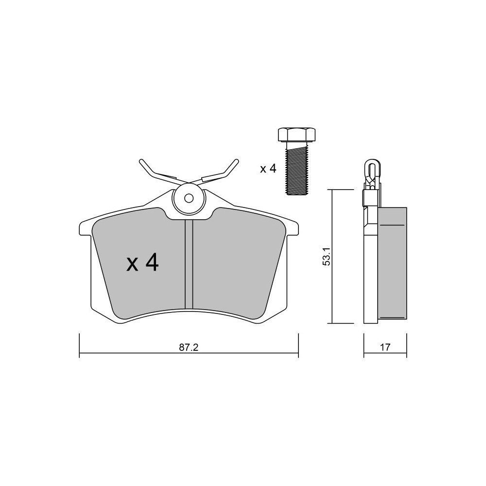 GT2i Race Rear brake pads for CITROEN C2 1.6i 16V R2 Gravel - Brake calipers Girling - GT-PR1021T - 3666618560489