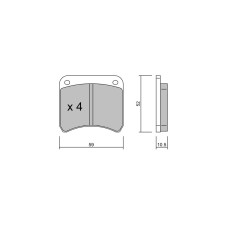 GT2i Race Rear brake pads for RENAULT Clio II 1.6i 16V S1600 - Brake calipers AP Racing