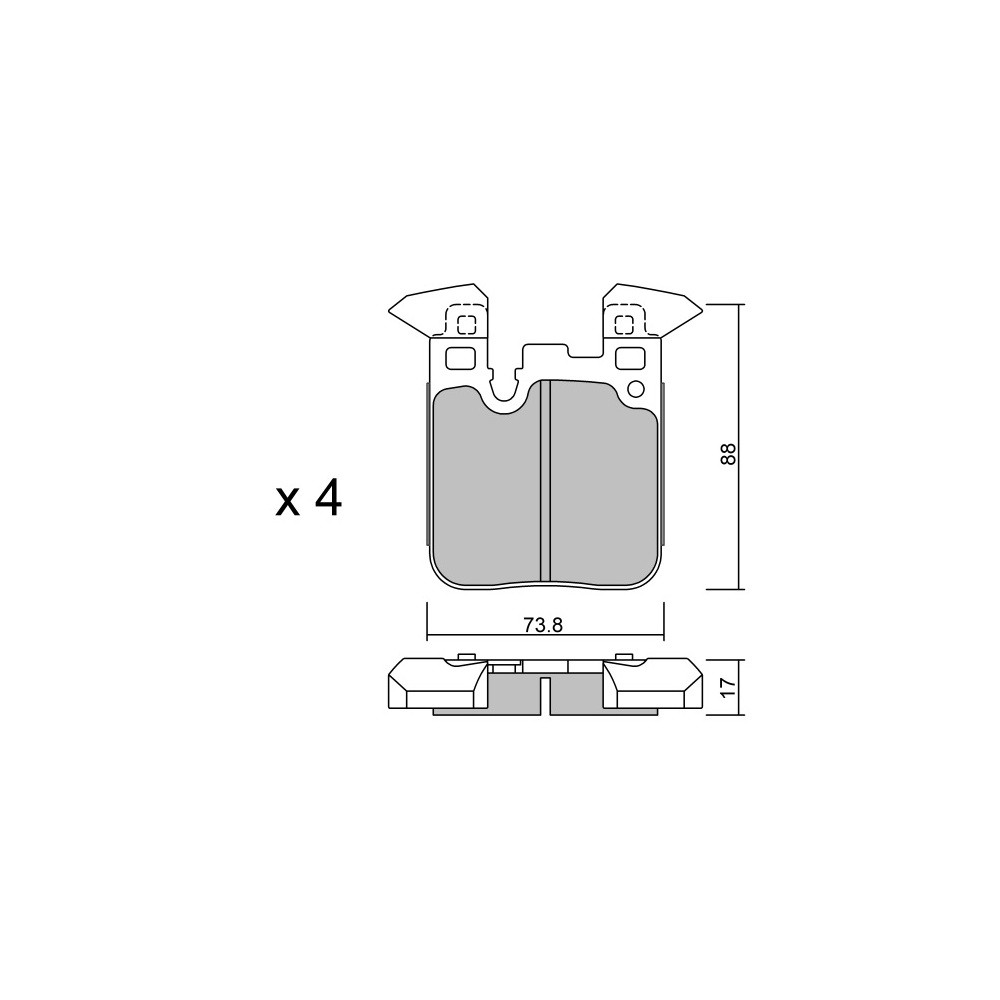 GT2i Race Rear brake pads for BMW Serie 2 (F22-F23) M235i 2012-21 - Brake calipers Brembo - GT-PR10400T - 3661768238431