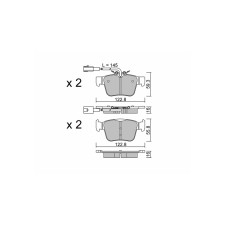 GT2i Race Rear brake pads for ALFA ROMEO Giulia (952) 2.0i 16V 280 hp, 2.0i 16V Q4 280 hp 2016- - Brake calipers Ate 