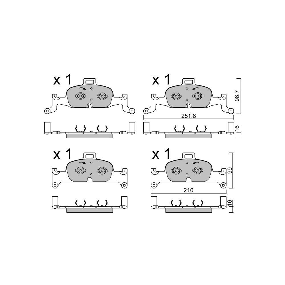 Bremsbeläge GT2i Race Avant für AUDI A4 - A4 Quattro (8W) 2.0i TFSI, 2.0 TDI, 3.0 TDI 2015- - Bremssättel Ate - GT-PR11260T - 3666618560113