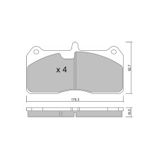 GT2i Race brake pads for brake calipers AP Racing CP8520 6 pistons