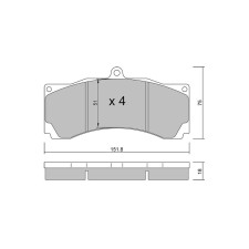 GT2i Race brake pads for brake calipers AP Racing CP5555 6 pistons