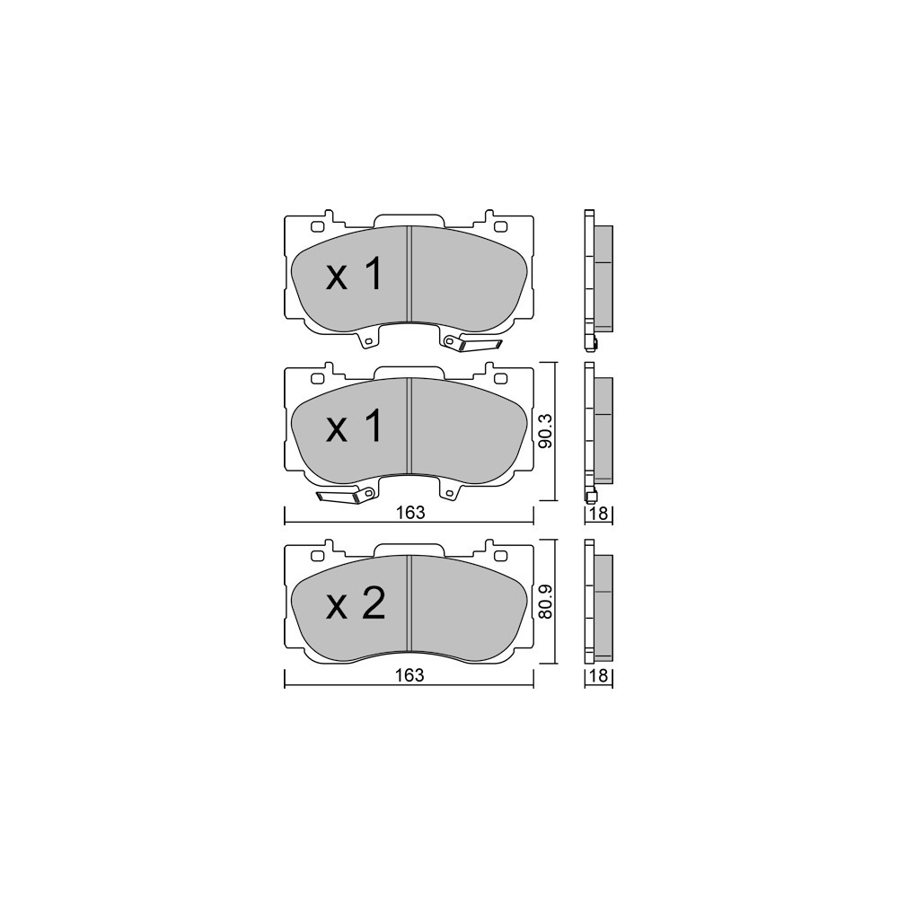 GT2i Race Rear brake pads for FORD Mustang V 2.3i 16V Turbo 2014- - Brake calipers Advics - GT-PR11830T - 3666618559766