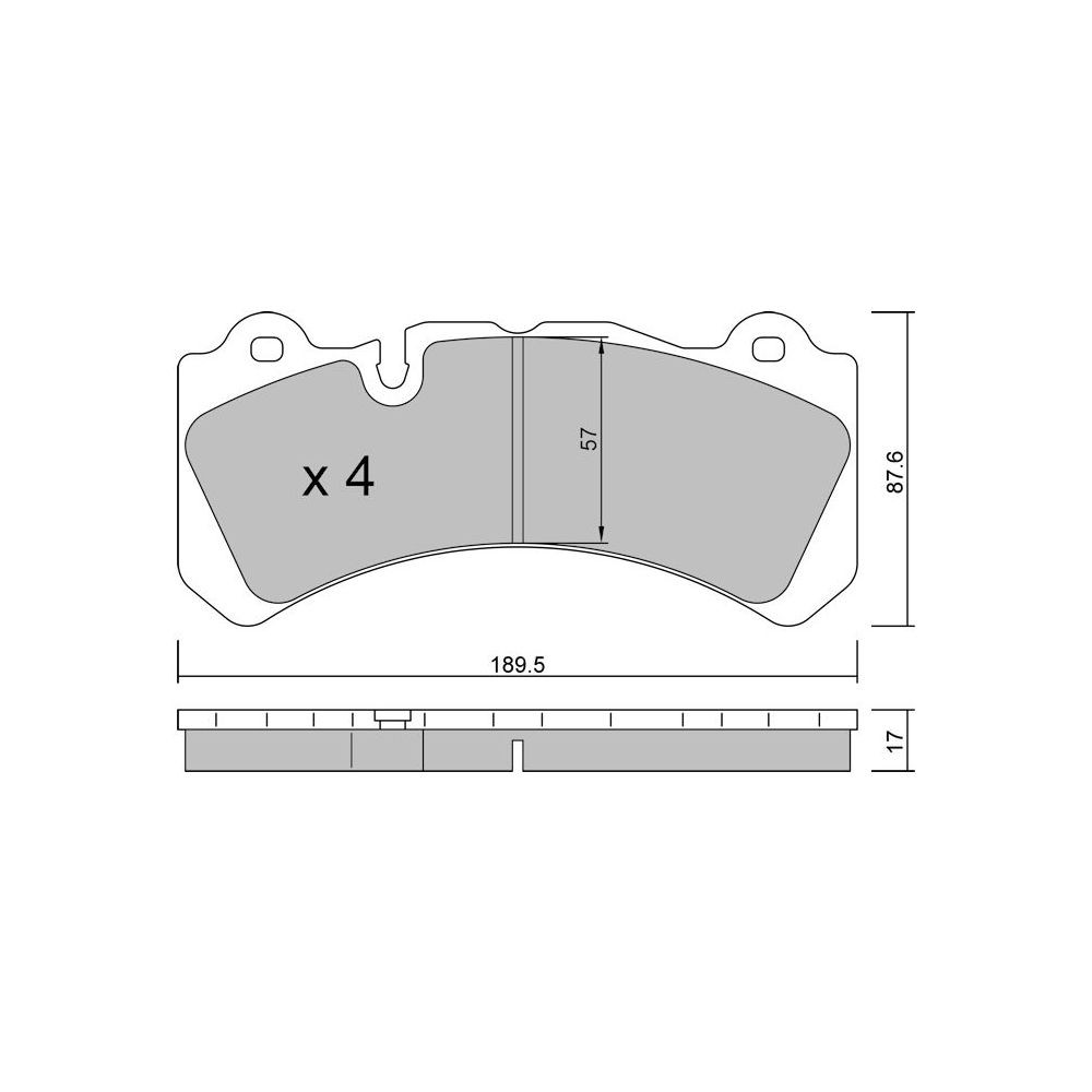 GT2i Race Rear brake pads for VOLVO V60 2.0 D4 Polestar, 2.4 Hybrid D6 Polestar 2015-18 - Brake calipers Brembo - GT-PR13280T - 3666618559469