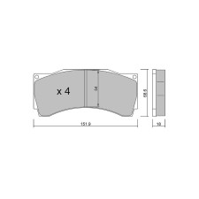 GT2i Race brake pads for brake calipers AP Racing CP9660 6 pistons