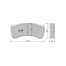 GT2i Race brake pads for brake calipers AP Racing CP3558 6 pistons