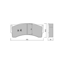 Pastiglie freno GT2i Race per pinze freno AP Racing CP9665 6 pistons