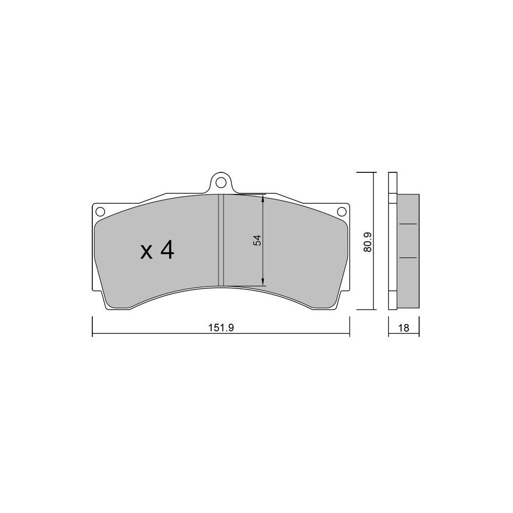 GT2i Race brake pads for brake calipers AP Racing CP5555 6 pistons - GT-PR13400T - 3666618559124