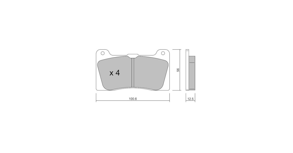 GT2i Race brake pads for brake calipers Wilwood Billet Dynalite - Side Inlet (7812) 4 pistons