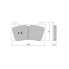 Plaquettes de frein GT2i Race pour étiers de frein Wilwood Billet Dynalite - Side Inlet (7812) 4 pistons