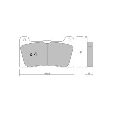 Plaquettes de frein GT2i Race pour étiers de frein Wilwood Billet Narrow Dynalite /Radial Mount (7816) 4 pistons