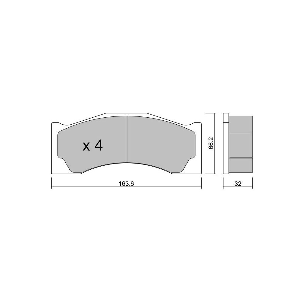 GT2i Race brake pads for brake calipers Brembo B22 family - Th. 32 mm 6 pistons - GT-PR14132T - 3666618559049