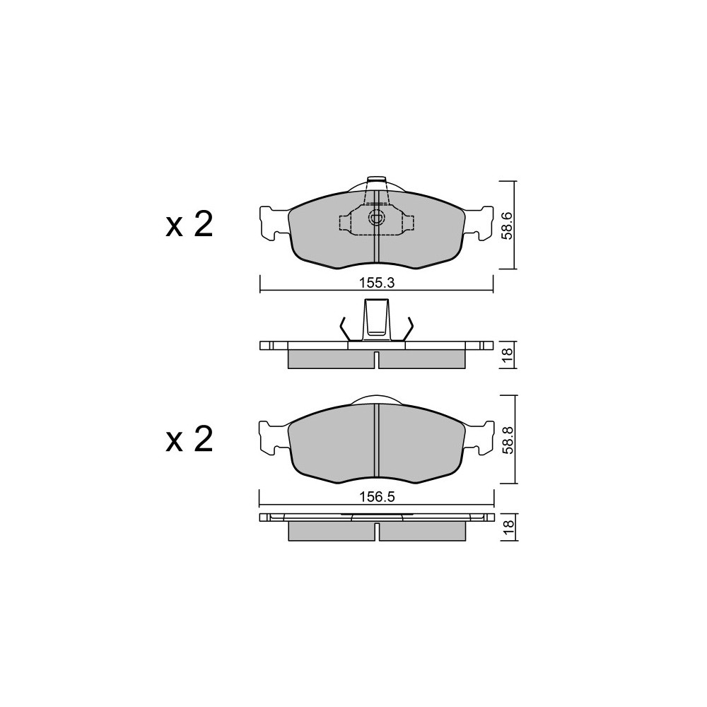 GT2i Race Rear brake pads for FORD Mondeo 1.6i 16V, 1.8i 16V, 1.8 TD, 2.0i 16V 1993-00 - Brake calipers Ate  - GT-PR1480T - 3666618559841