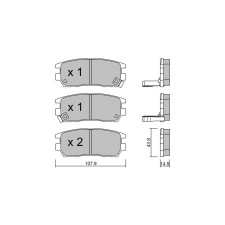 GT2i Race Rear brake pads for MITSUBISHI Lancer / Carisma 2.0i 16V Turbo 4wd Evo V, VI, VII, VIII Gr N Gravel - Brake calipers A