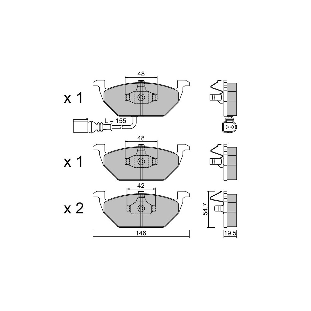Plaquettes de frein GT2i Race Avant pour VOLKSWAGEN Golf VI 1.2i TSi, 1.6i, 1.6i 16V, 1.6 TDi, 2.0 TDi 110 hp 2009-12 - Etriers  - GT-PR2202T - 3666618560182