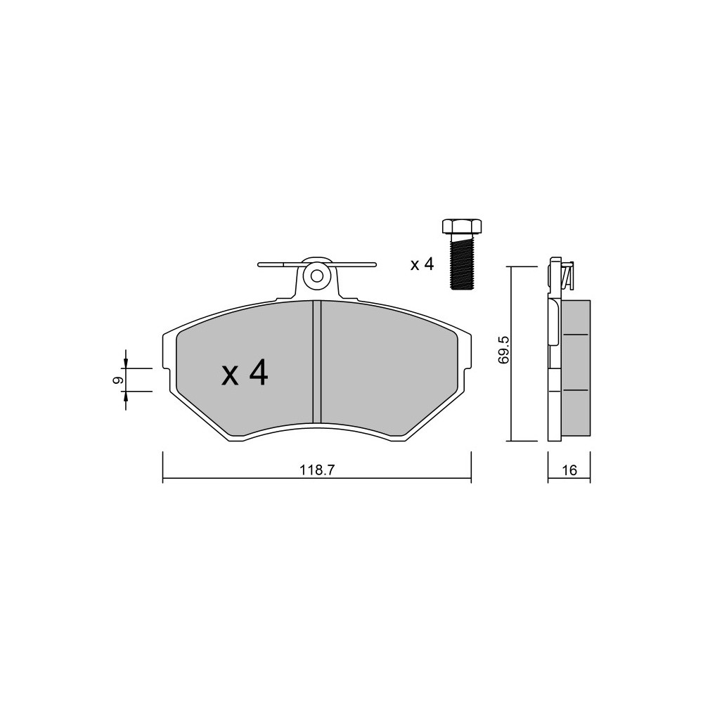Bremsbeläge GT2i Race Avant für VOLKSWAGEN Lupo 1.4i 16V, 1.6i 16V Cup - Bremssättel Girling - GT-PR2241T - 3666618560526