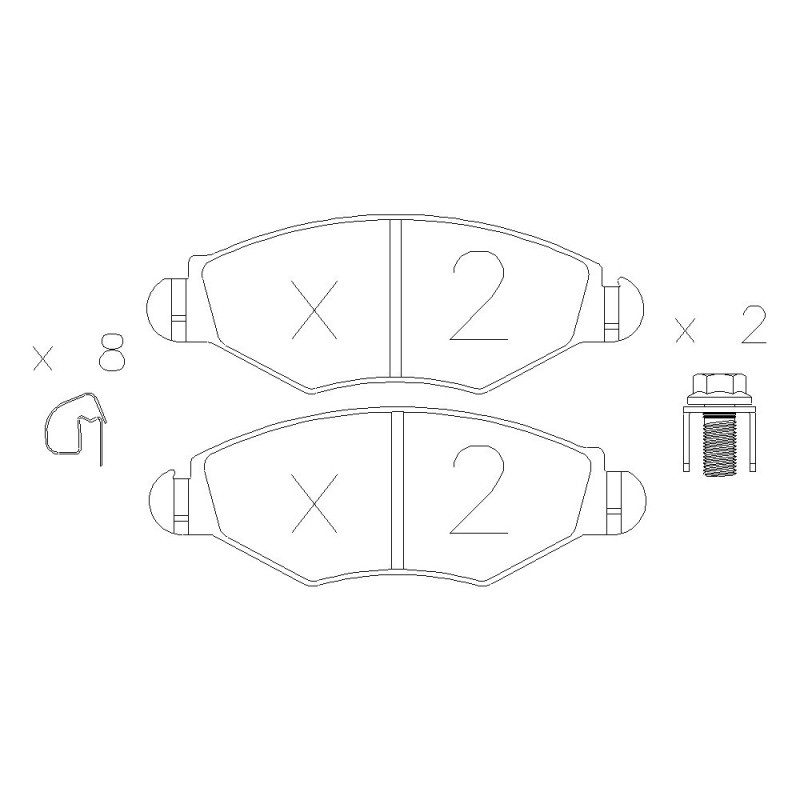 Plaquettes de frein GT2i Race Avant pour PEUGEOT 206 1.1i, 1.4i, 1.6i, 1.9 D 1998-08 - Etriers de frein Bosch  - GT-PR2630T - 3661768553343