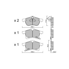 GT2i Race Rear brake pads for OPEL Astra G 1.8i 16V, 2.0 16V TD, 2.0i 16V, 2.2i 16V 1997-04 - Brake calipers Ate 