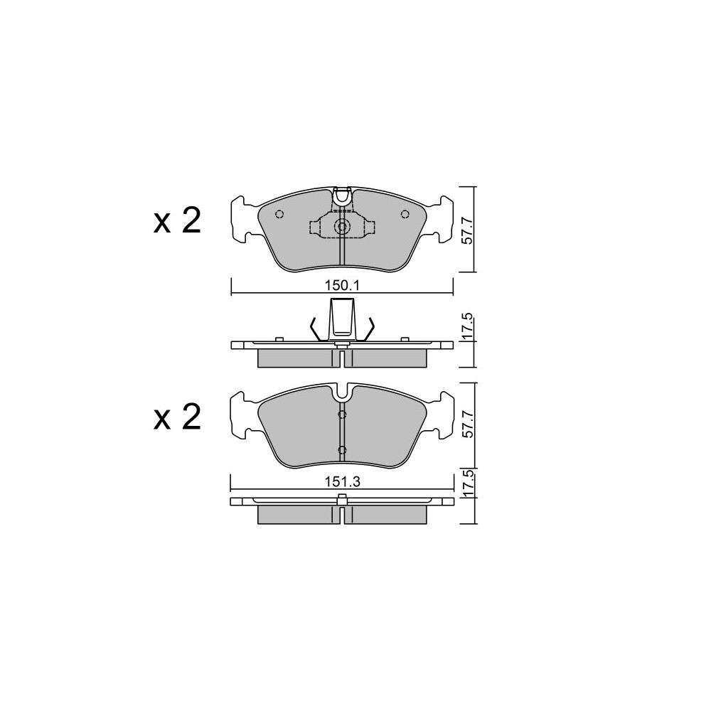 GT2i Race Front brake pads for BMW Serie 3 (E36) 320i, 325i, 325 TD Gr N - Brake calipers Ate - GT-PR2690T - 3666618561080