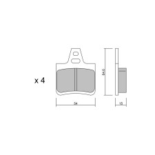 GT2i Race Rear brake pads for PEUGEOT 106 1.3i Rallye, 1.4i Gr A - Brake calipers Peugeot Sport