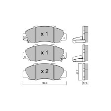 Plaquettes de frein GT2i Race Avant pour HONDA Integra 1.8i 16V Type R Gr N - Etriers de frein Akebono