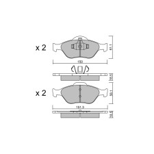 Bremsbeläge GT2i Race Avant für FORD Fiesta 1.2i 16V,1.4i 16V,1.4TDCi,1.6i 16V,1.6TCI 2002-08 - Ate Bremssättel