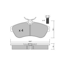 GT2i Race Rear brake pads for CITROEN C2 1.6i 16V 106 hp 2003-17 - Brake calipers Girling