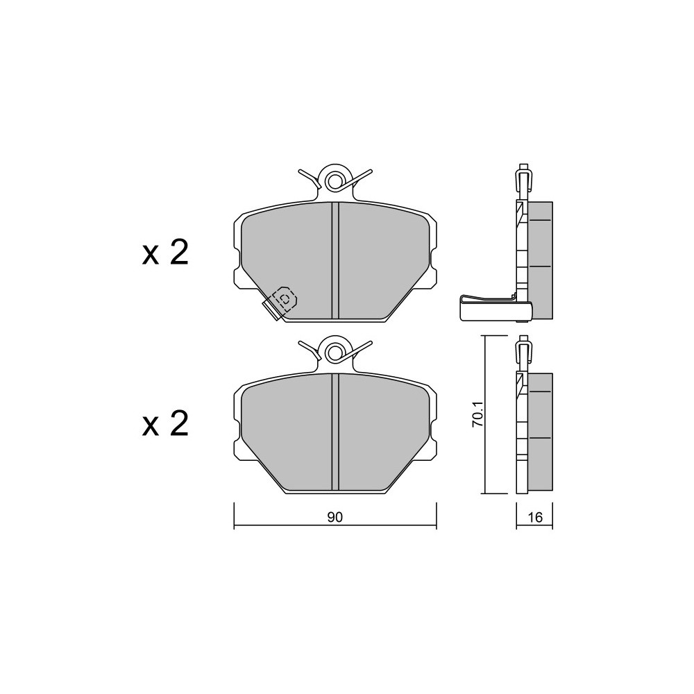 GT2i Race Rear brake pads for SMART Fortwo 0.6i Turbo, 0.7i Turbo, 0.8 CDi, 1.0i, 1.0i Turbo, Brabus 1998-14 - Brake calipers Bo - GT-PR3500T - 3666618559490