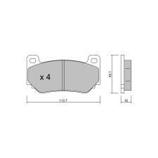 GT2i Race Front brake pads for LOTUS Elise / Exige 1.8i 16V Cup - Brake calipers AP Racing
