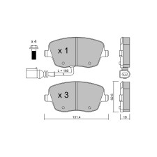 Pastiglie freno anteriori GT2i Race per VOLKSWAGEN Polo (9N) 1.8i Turbo 20V GTi, 1.9 TDi 130 hp 2002-09 - Pinze freno Trw 
