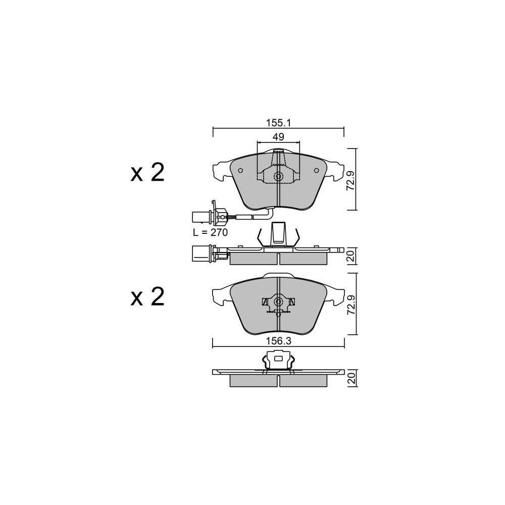 Plaquettes de frein GT2i Race Avant pour AUDI A4 - A4 Quattro (8E-8H) 2.7 V6 TDi, 3.0 V6 TDi, 3.2i V6 2001-07 - Etriers de frein - GT-PR5651T - 3666618560144