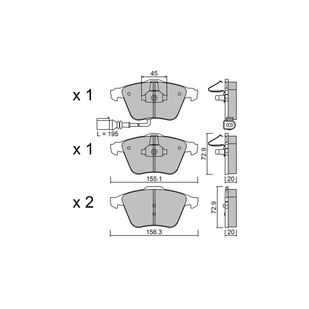Pastiglie freno anteriori GT2i Race per AUDI RS3-S3 (8P) S3 2.0i 16V TFSi 2006-12 - Pinze freno Ate  - GT-PR5654T - 3666618560083