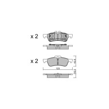 GT2i Race Rear brake pads for MINI Mini (R50-R52-R53) 1.4 D, 1.6i 16V, 1.6i 16V Turbo 2001-07 - Brake calipers Ate 