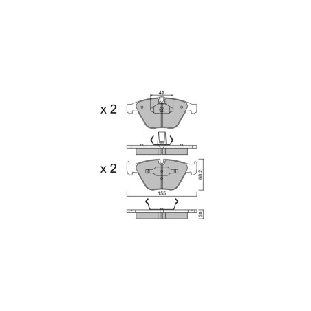 GT2i Race Rear brake pads for BMW Serie 1 (E81-E82-E87-E88) M 2004-13 - Brake calipers Ate 