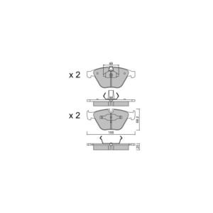 GT2i Race Rear brake pads for BMW Serie 1 (E81-E82-E87-E88) M 2004-13 - Brake calipers Ate 