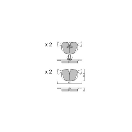 GT2i Race Rear brake pads for BMW Serie 3 (E46) M3 3.2i V6 1998-05 - Brake calipers Ate 