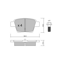 GT2i Race Rear brake pads for PEUGEOT 207 1.6i 16V Turbo R3T Tarmac - Brake calipers Bosch