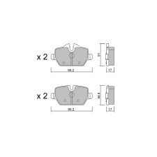 Plaquettes de frein GT2i Race Arrière pour BMW Serie 1 (E81-E82-E87-E88) 116i, 116d, 118i, 118d 2004-13 - Etriers de frein Trw 