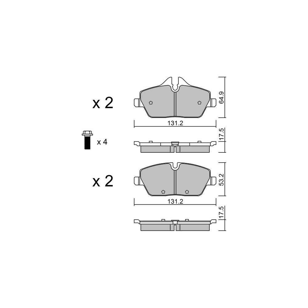 GT2i Race Rear brake pads for MINI Mini (R56-R57-R58-R59) 1.4i 16V, 1.6i 16V, 1.6 D, 2.0 D, 2.0 SD 2007-15 - Brake calipers Trw  - GT-PR6800T - 3661768238349