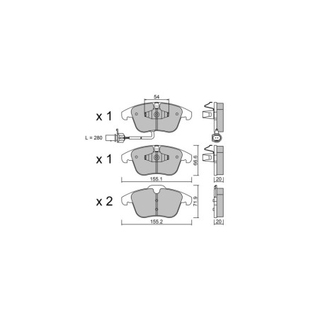 GT2i Race Rear brake pads for AUDI A4 - A4 Quattro (8K) 1.8i TFSi, 2.0i TFSi, 2.0 TDi 2007-15 - Brake calipers Ate 