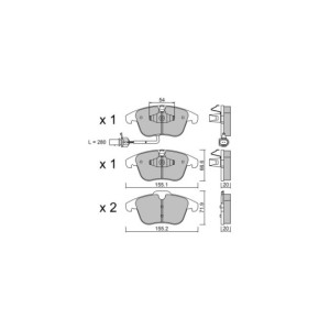 GT2i Race Rear brake pads for AUDI A4 - A4 Quattro (8K) 1.8i TFSi, 2.0i TFSi, 2.0 TDi 2007-15 - Brake calipers Ate 