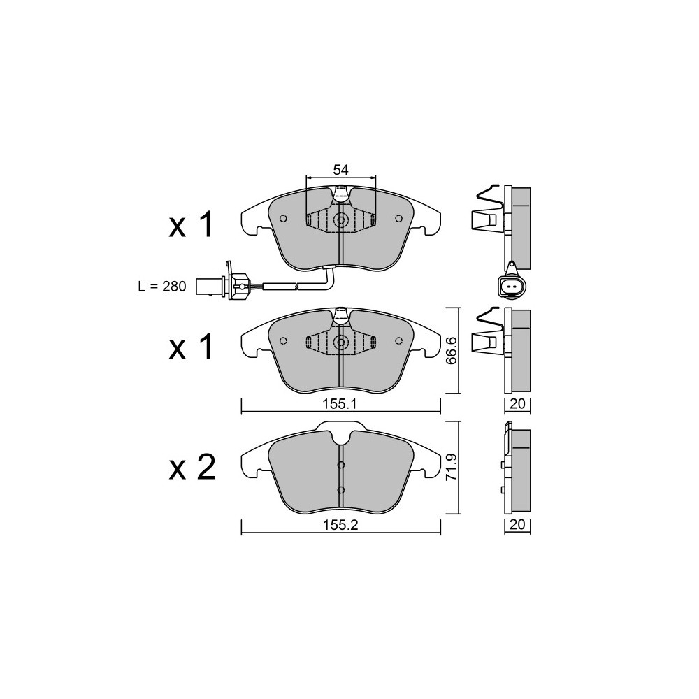 Bremsbeläge GT2i Race Avant für AUDI A4 - A4 Quattro (8K) 1.8i TFSi, 2.0i TFSi, 2.0 TDi 2007-15 - Bremssättel Ate - GT-PR6912T - 3666618560137