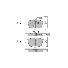 GT2i Race Rear brake pads for ALFA ROMEO Giulietta 1.4i 16V Turbo 140 HP 170 hp, 2.0 JTDm 2010-20 - Brake calipers Ate 