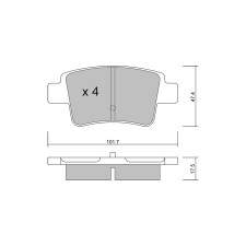 GT2i Race Rear brake pads for ABARTH Punto (199) 1.4i 16V Turbo MultiAir Abarth 165 hp 180 hp 2012-18 - Brake calipers Bosch 