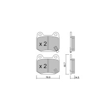 GT2i Race Rear brake pads for SUBARU Impreza (GE-GH-GR-GV-G3) 2.5i 16V Turbo 4wd WRX STi 2008-14 - Brake calipers Brembo