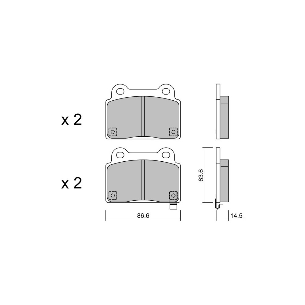 Bremsbeläge GT2i Race Hinten für MITSUBISHI Lancer / Carisma 2.0i 16V Turbo 4wd EVo X 2008-13 - Bremb Bremssättel - GT-PR8430T - 3661768238318